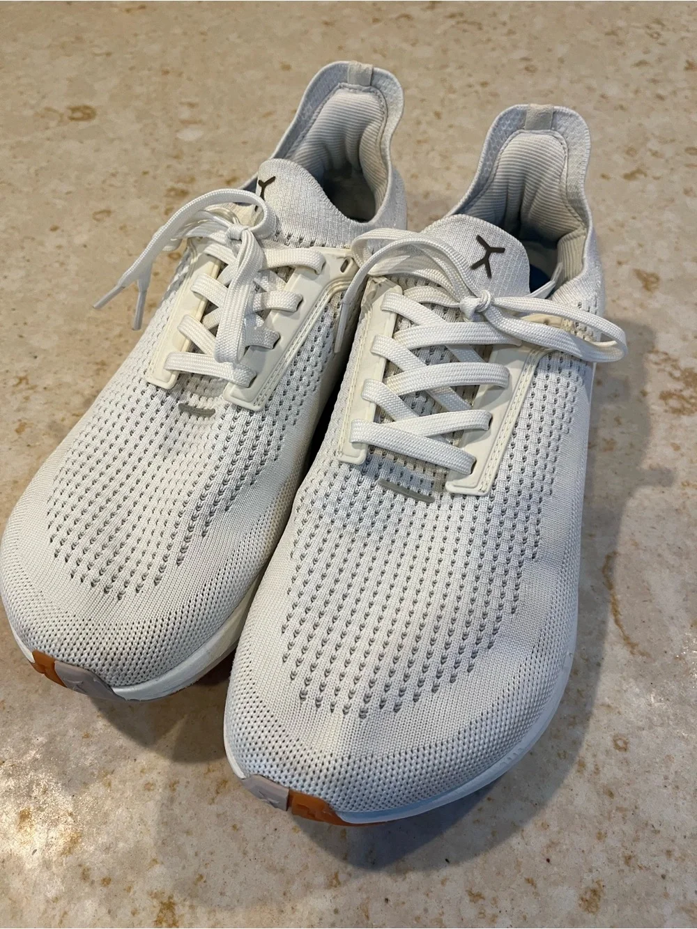 Flux Lightweight White Knit Men's Sneakers